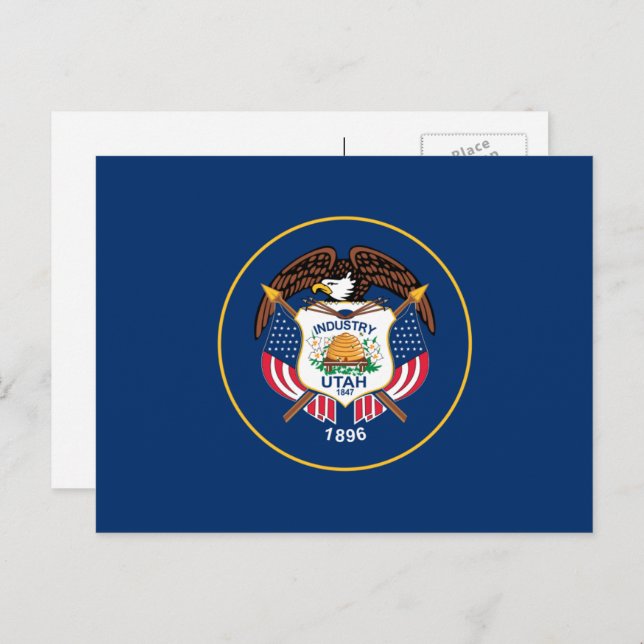 Cartão Postal Utahn Flag, Flag de Utah (Frente/Verso)