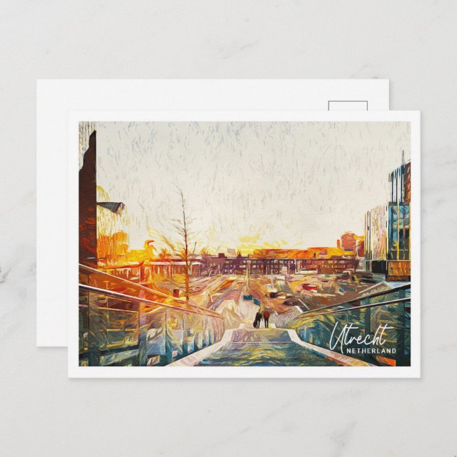 Cartão Postal Utrecht Países Baixos Belo Paisagem Petrolífera (Frente/Verso)