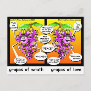 Cartão Postal Uvas de Ira, Amor & Guerra Presentes e Camisetas D