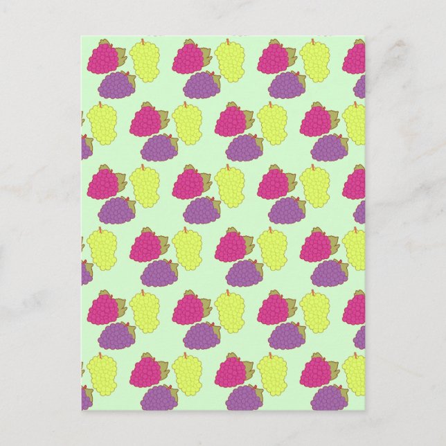 Cartão Postal Uvas Vermelhas, Verdes E Roxas (Frente)