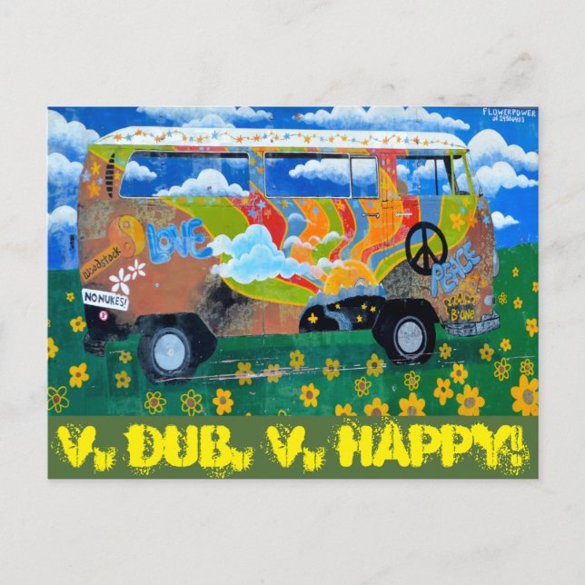 Cartão Postal V. Dub, V. Happy! (Frente)