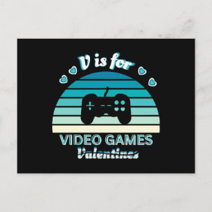 Cartão Postal V para Videos games não Dias de os namorados - Col