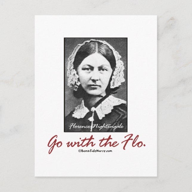 Cartão Postal Vá com Florence Nightingale (Frente)