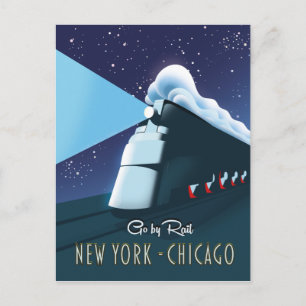 Cartão Postal "Vá de trem" Nova York - Chicago