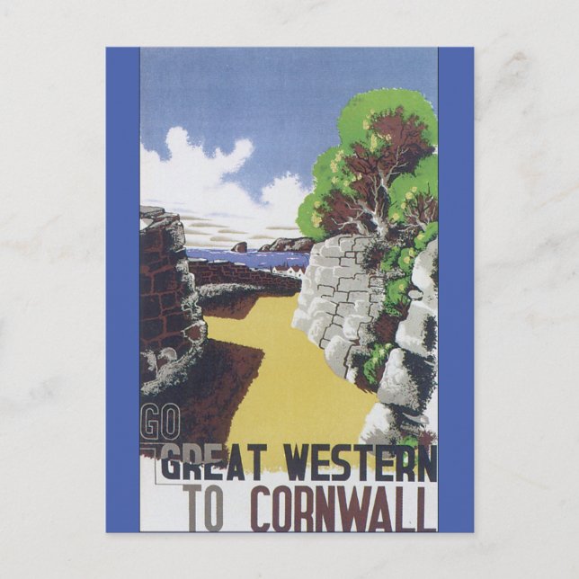 Cartão Postal Vá para Excelente Ocidental para Cornwall Viagens  (Frente)