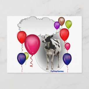 Cartão Postal vaca de aniversário falando