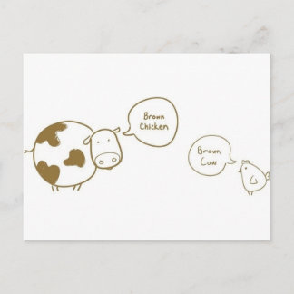 Cartão Postal vaca marrom