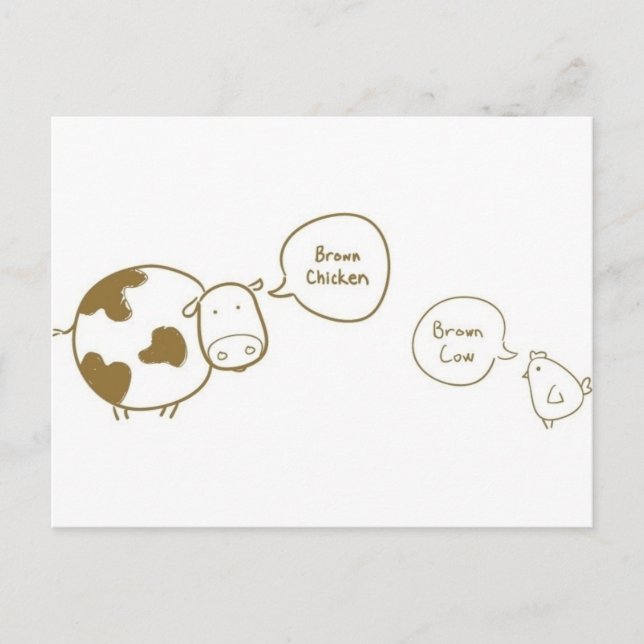 Cartão Postal vaca marrom (Frente)
