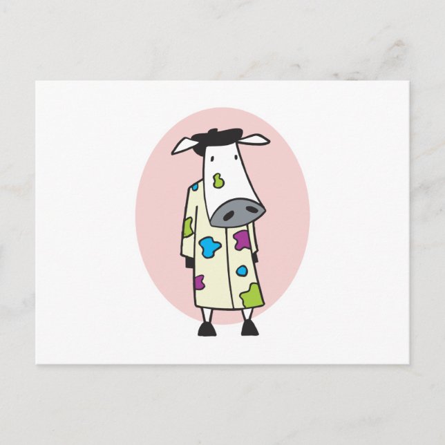 Cartão Postal Vaca Pintor Artista (Frente)