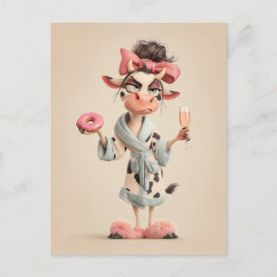 Cartão Postal Vaca Sassy no modo Spa