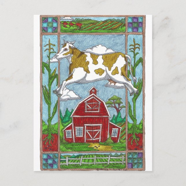 Cartão Postal Vaca voadora (Frente)