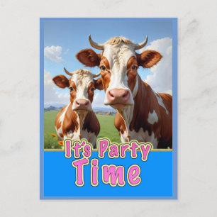 Cartão Postal vacas festeiras