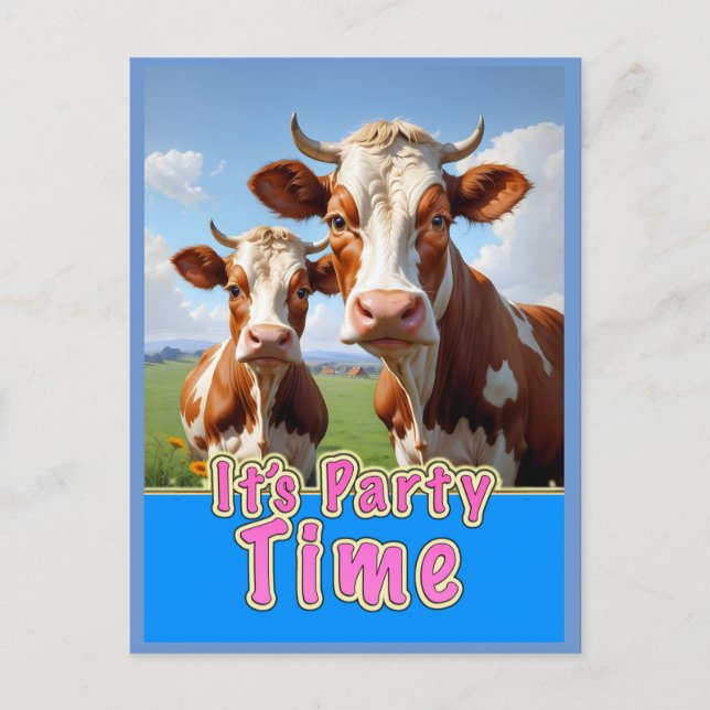 Cartão Postal vacas festeiras (Frente)