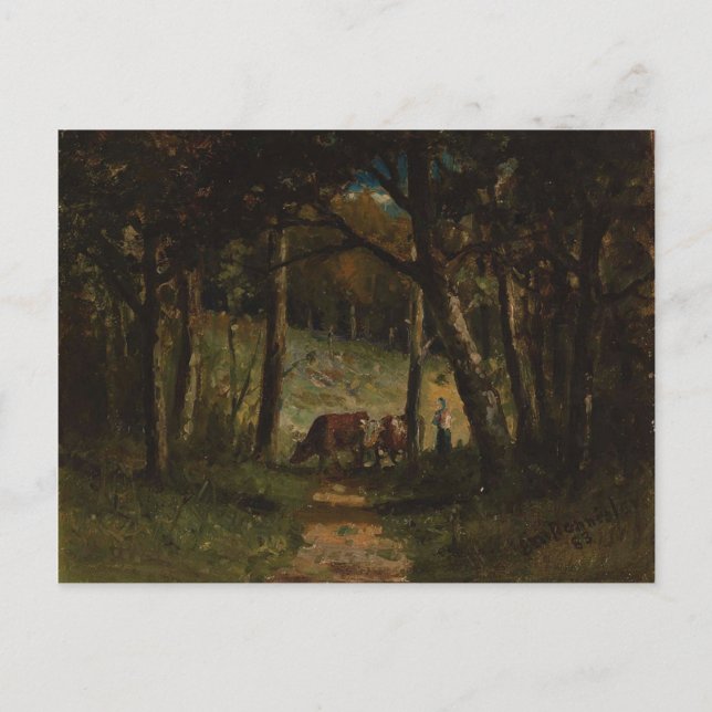 Cartão Postal Vacas No Caminho Da Floresta - Edward Banister (Frente)