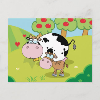 Cartão Postal Vacas no Cartão-postal de Fazenda