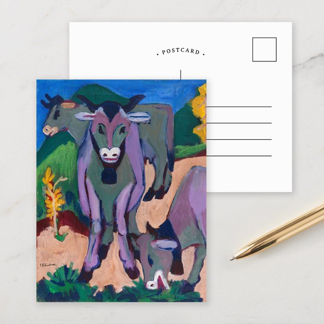 Cartão Postal Vacas no outono | Ernst Ludwig Kirchner (Criador carregado)