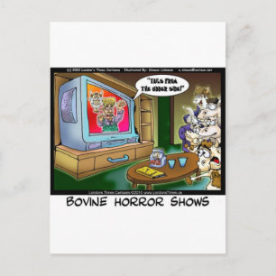 Cartão Postal Vacas TV Assustadoras Filmes Com Camisetas Engraç