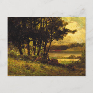 Cartão Postal Vacas varridas perto do rio - Edward Banister