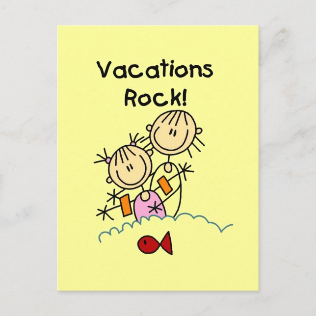 Cartão Postal Vacations Rock T-shirts e presentes (Frente)