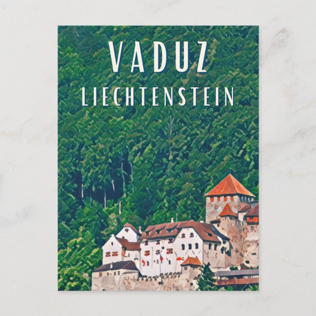 Cartão Postal Vaduz, capitale cachée du Liechtenstein (Frente)