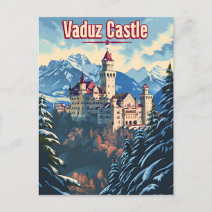 Cartão Postal Vaduz Castle Vintage