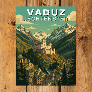 Cartão Postal Vaduz, Liechtenstein Encostas Alpinas Viagem