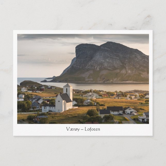 Cartão Postal Væ røy Lofoten Noruega (Frente)