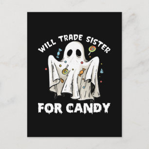 Cartão Postal vai trocar irmã por doce fantasma de Halloween fof