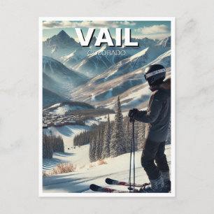 Cartão Postal Vail Colorado Ski Snowboard