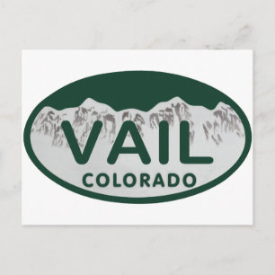 Cartão Postal Vail license oval