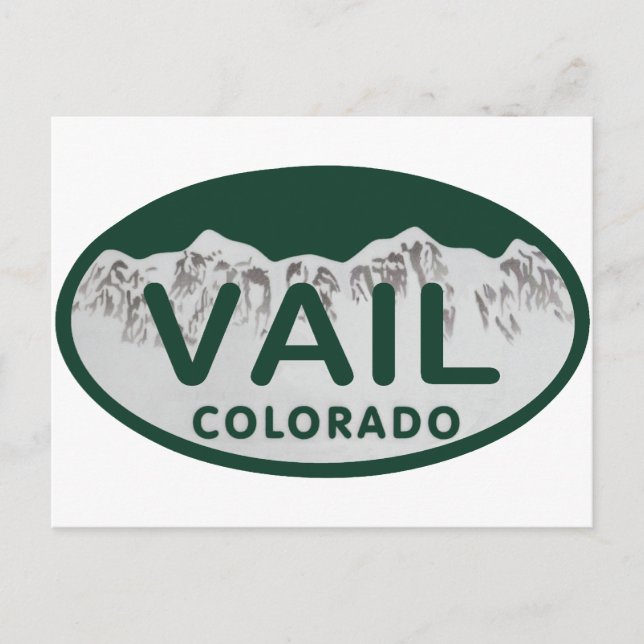 Cartão Postal Vail license oval (Frente)