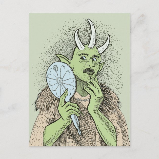 Cartão Postal Vain Ogre com Espelho de Mão (Frente)