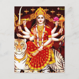 CARTÃO POSTAL VAISHNO DEVI HINDU GODDESE