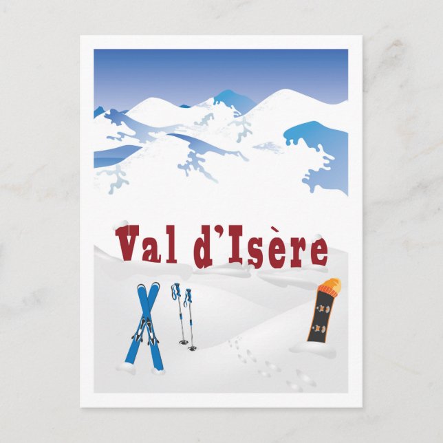 Cartão Postal Val d'Isere, Alpes Franceses, (Frente)