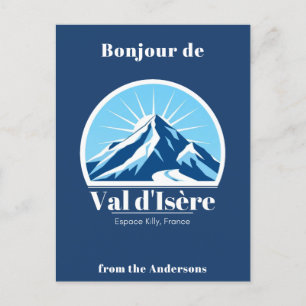 Cartão Postal Val d'Isère France Savoie Blue Postcard