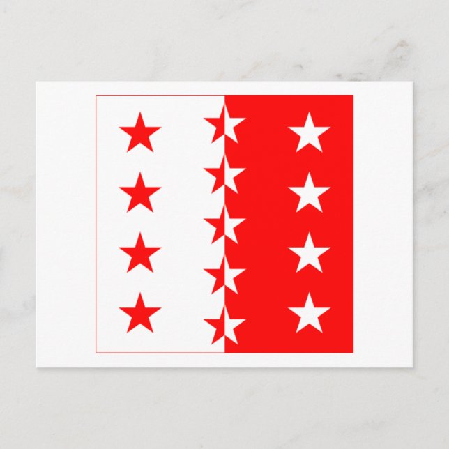 Cartão Postal Valais Flag (Frente)
