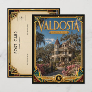 Cartão Postal Valdosta Geórgia Arte Deco Vintage Era de Ouro