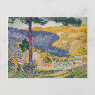Cartão Postal Vale com Fir Shade na Montanha