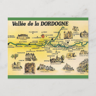 Cartão Postal Vale da Dordoigne da França
