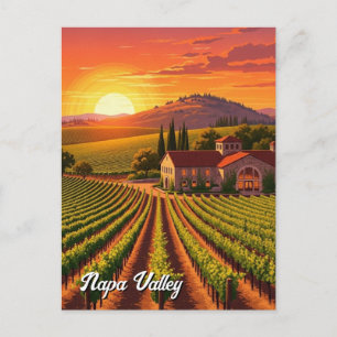 Cartão Postal Vale de Napa Califórnia Vinícola