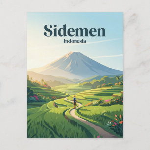 Cartão Postal Vale de Sidemen Indonésia