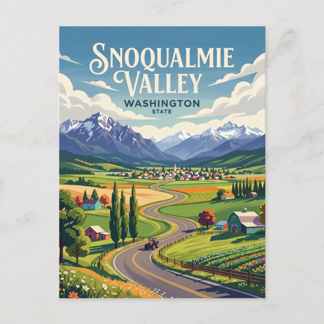 Cartão Postal Vale de Snoqualmie EUA (Frente)