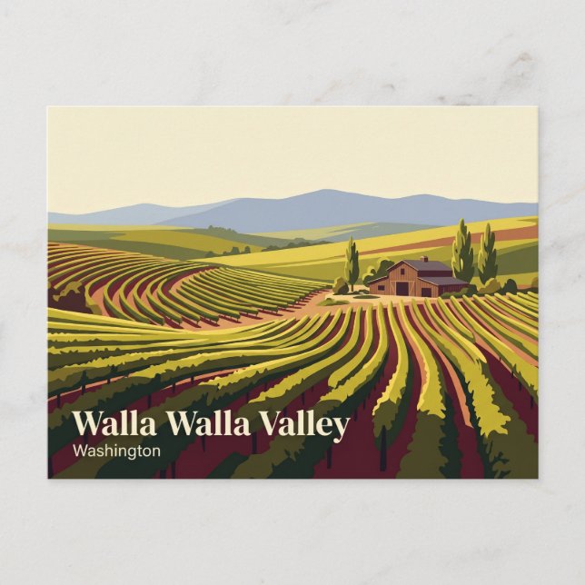 Cartão Postal Vale de Walla Walla EUA (Frente)