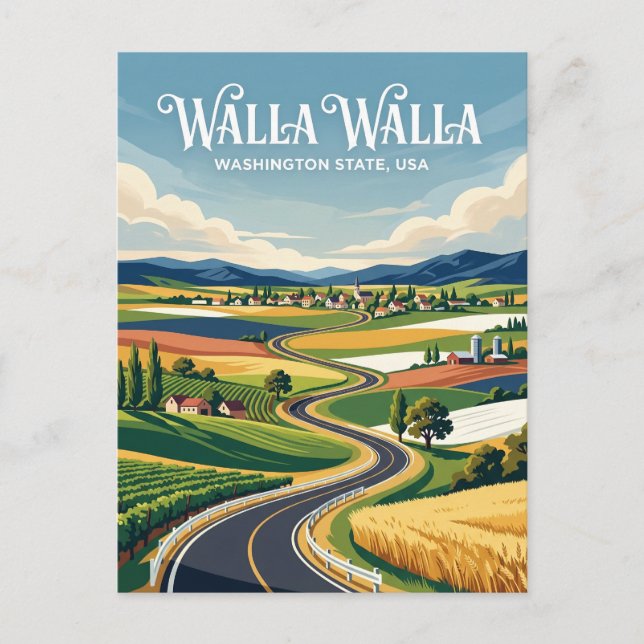 Cartão Postal Vale de Walla Walla EUA (Frente)