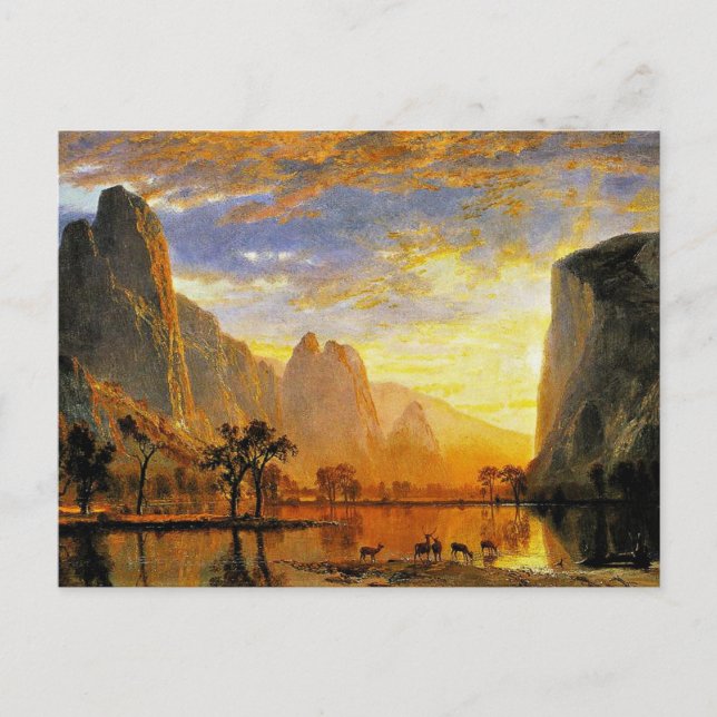 Cartão Postal Vale de Yosemite por Albert Bierstadt (Frente)