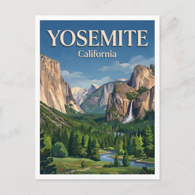 Cartão Postal Vale do Yosemite (Frente)