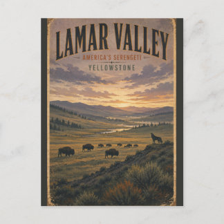 Cartão Postal Vale Lamar Yellowstone Viagem da Vida Selvagem Vin