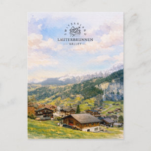Cartão Postal Vale Lauterbrunnen Suíça Lembrança