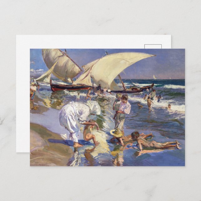 Cartão Postal Valencia Beach Morning Light | Joaquí em Sorolla  (Frente/Verso)