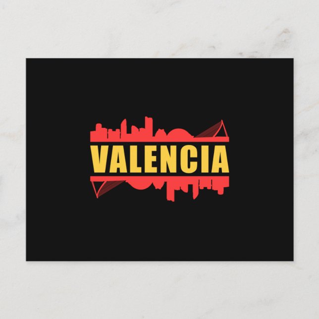 Cartão Postal Valencia Espanha Cidade Skyline Cityscape Funny Gi (Frente)
